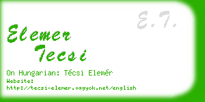 elemer tecsi business card